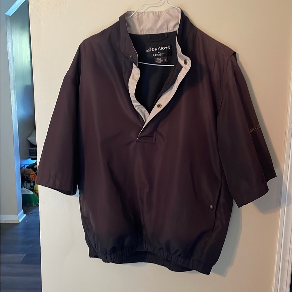 DryJoy by FootJoy Men Golf Windbreaker 1/4 zip short sleeve Med. Excellent shape